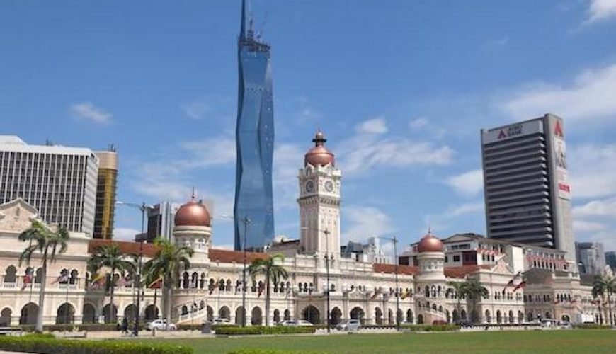 Merdeka Square view of Kuala Lumpur city contrast of the old and new