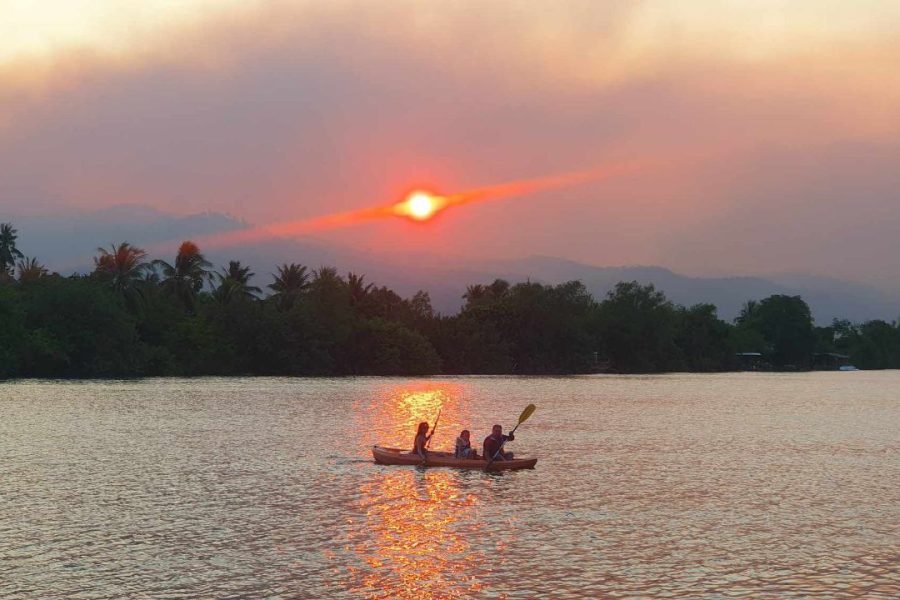 Kayak Trip Around Green Cathedral, Sunset, Swim