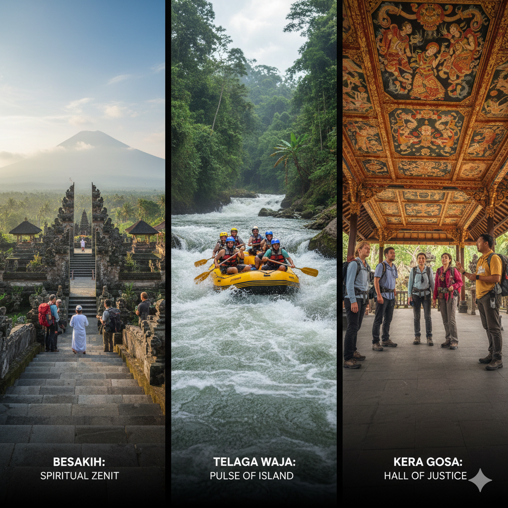 Day 2: Besakih Temple, Rafting, and Kertha Gosa Day Trip